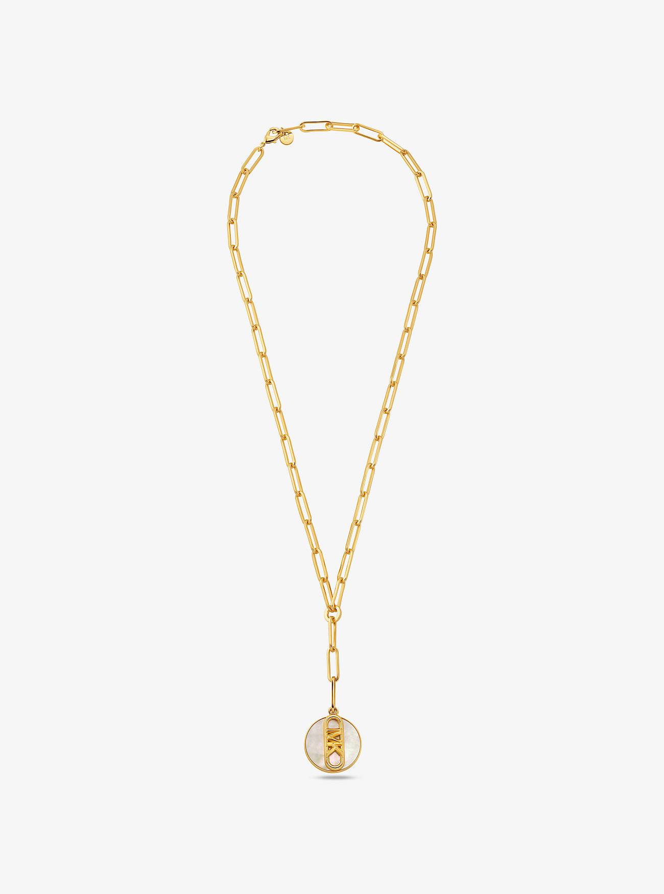 Precious Metal-Plated Brass Empire Chain-Link Necklace - GOLD