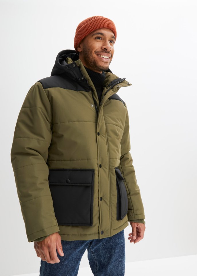 Steppjacke mit Kapuze und recyceltem Polyester