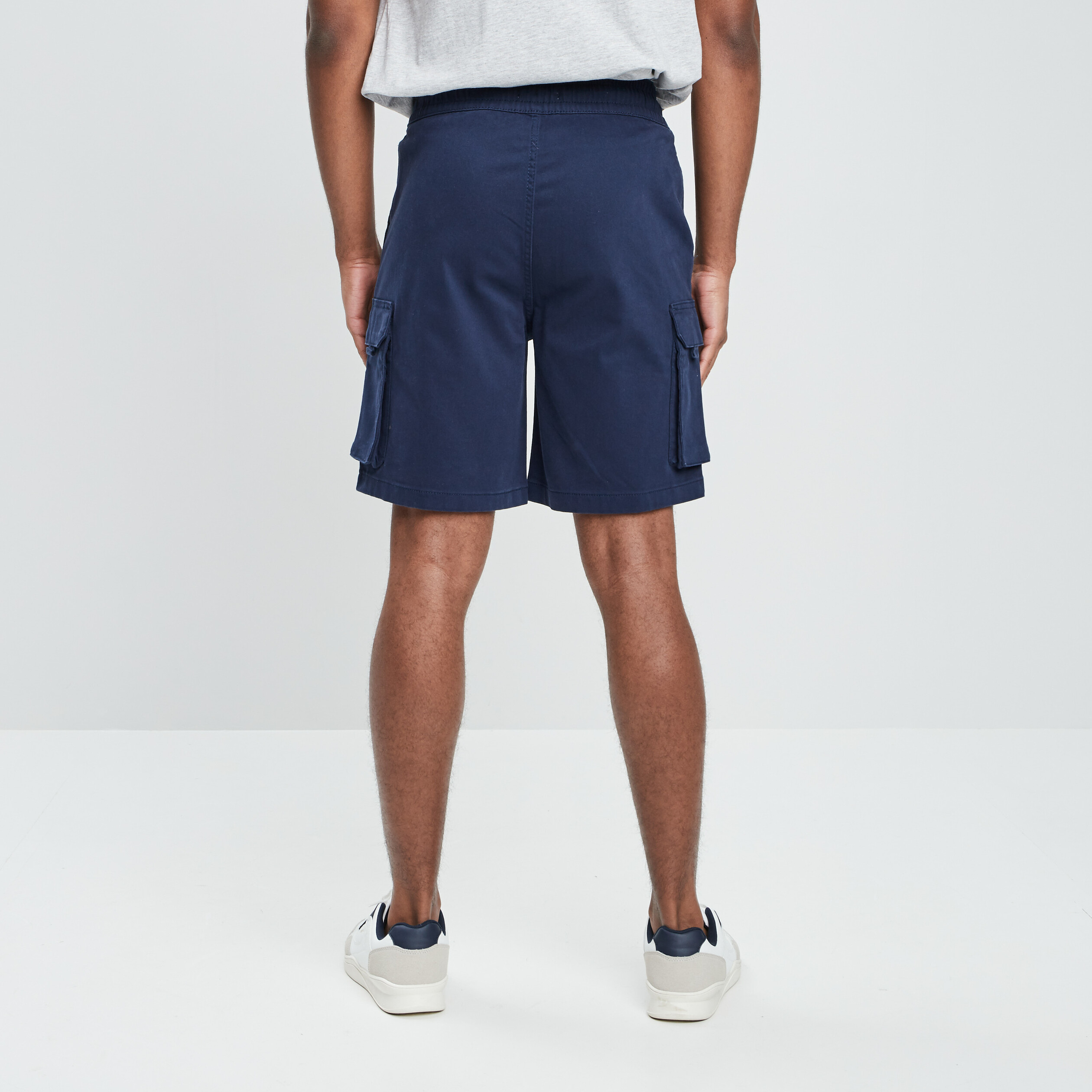 Bermuda cargo à coulisse bleu marine homme | La Halle