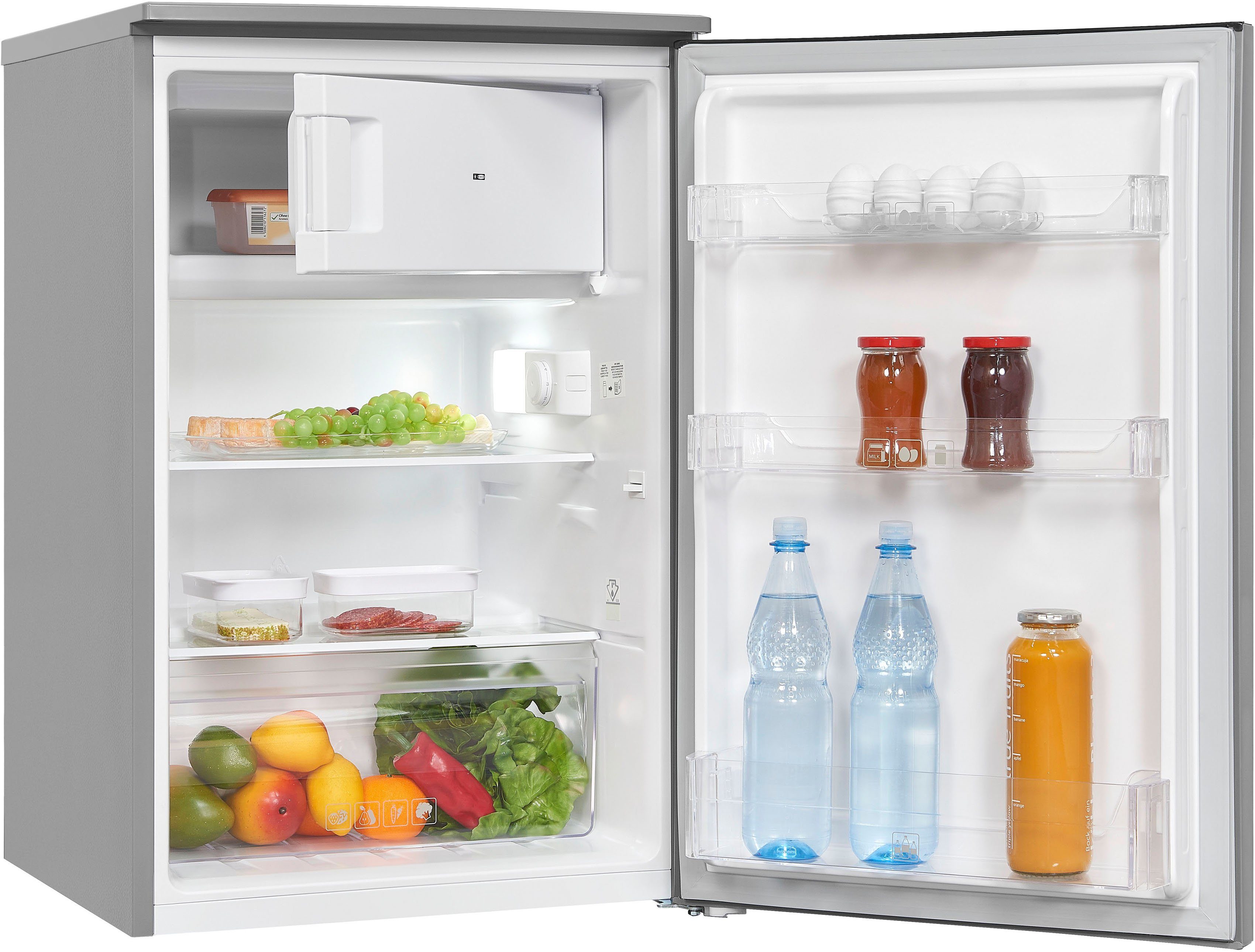exquisit Kühlschrank KS15-4-E-040D inoxlook, 85,0 cm hoch, 55,0 cm breit