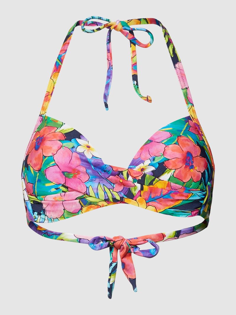 Bikini-Oberteil mit Allover-Print Modell 'EYRO LEILANI' in marineblau