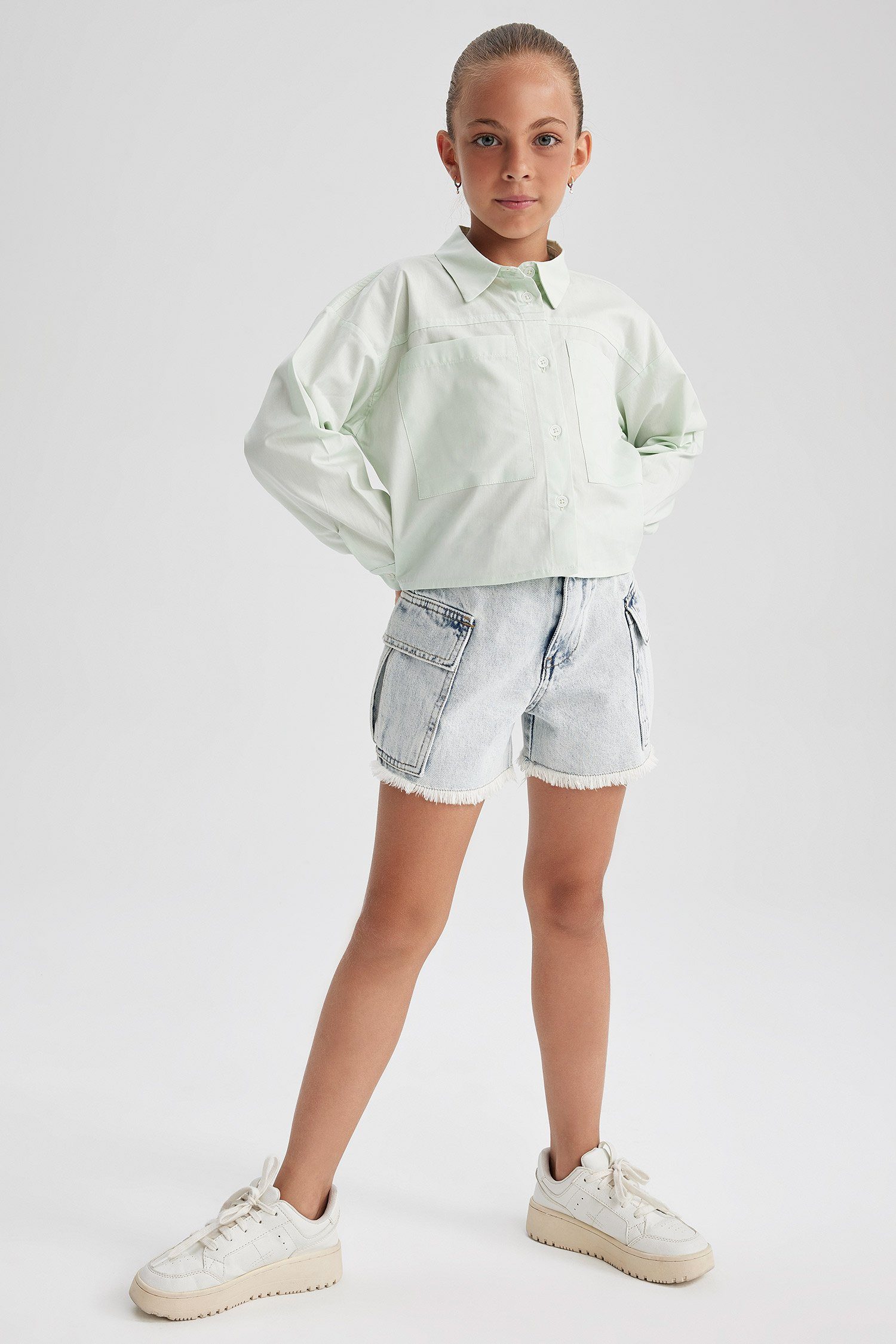 DeFacto Langarmbluse Mädchen Langarmbluse CROPPED FIT