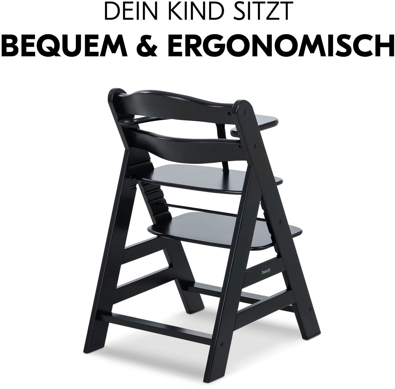 Hauck Hochstuhl Alpha+, Black, FSC® - schützt Wald - weltweit