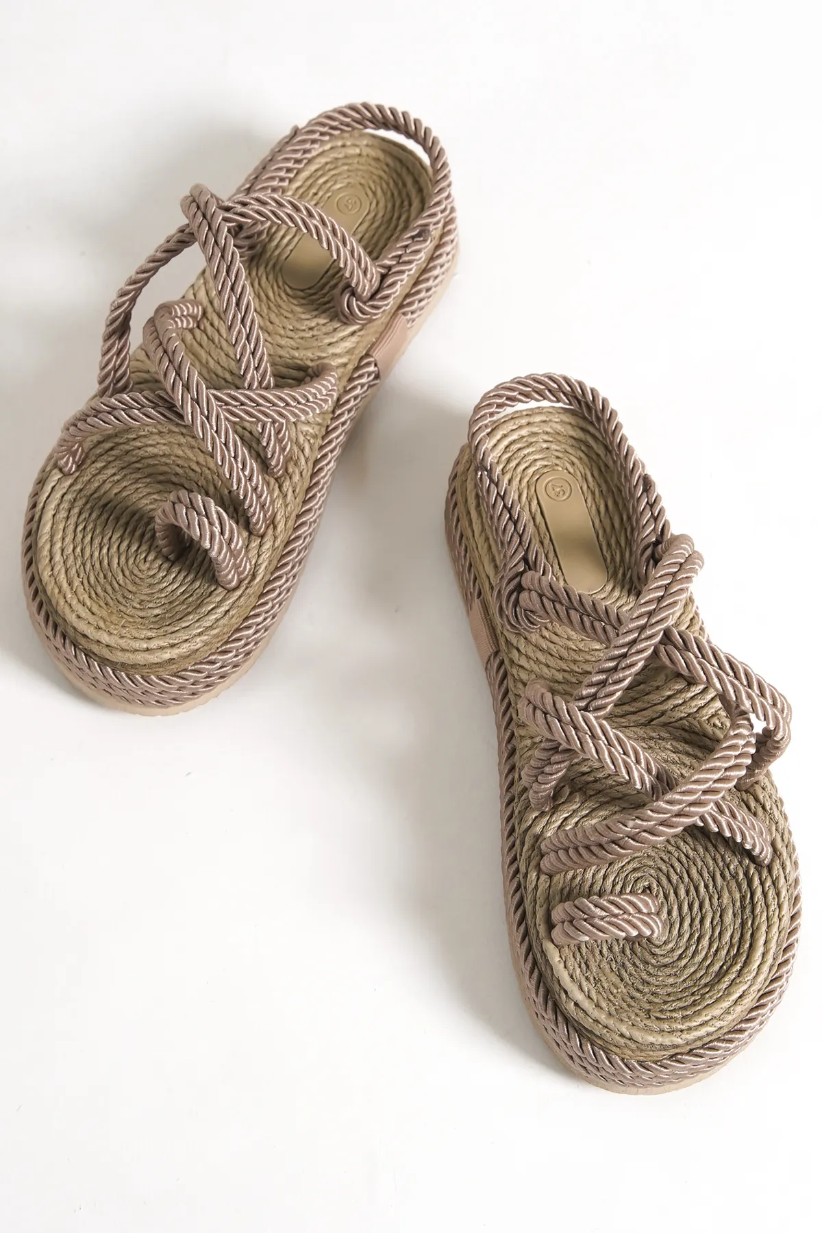 Capone Outfitters  Damen-Sandalen mit Keilabsatz und Schnürung
