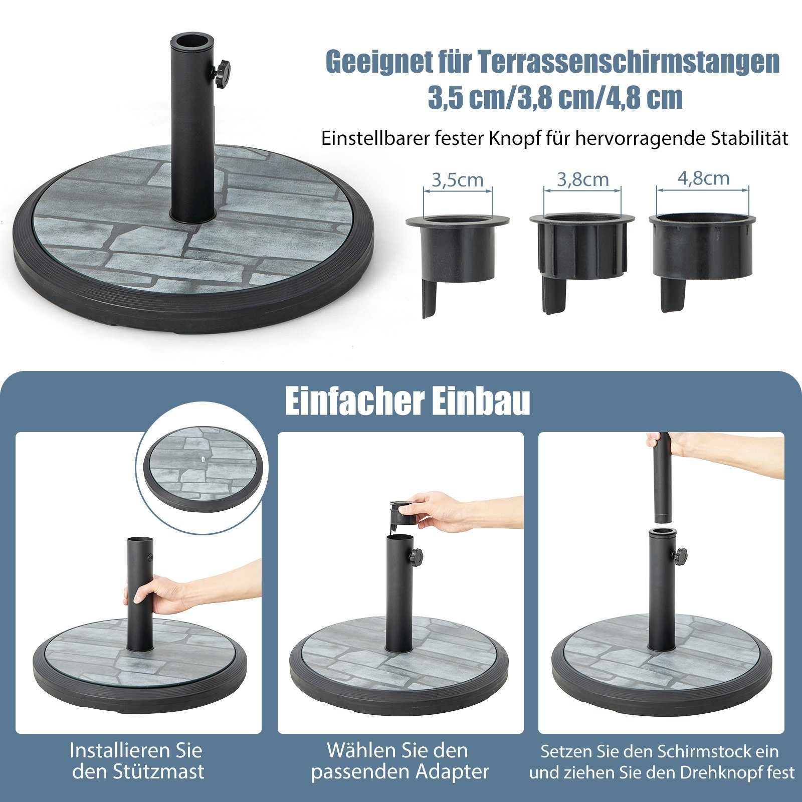 COSTWAY Kunststoffschirmständer Sonnenschirmständer