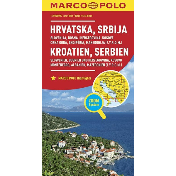 MARCO POLO Länderkarte Kroatien, Serbien, Bosnien und Herzegowina 1:800 000 - Straßenkarte