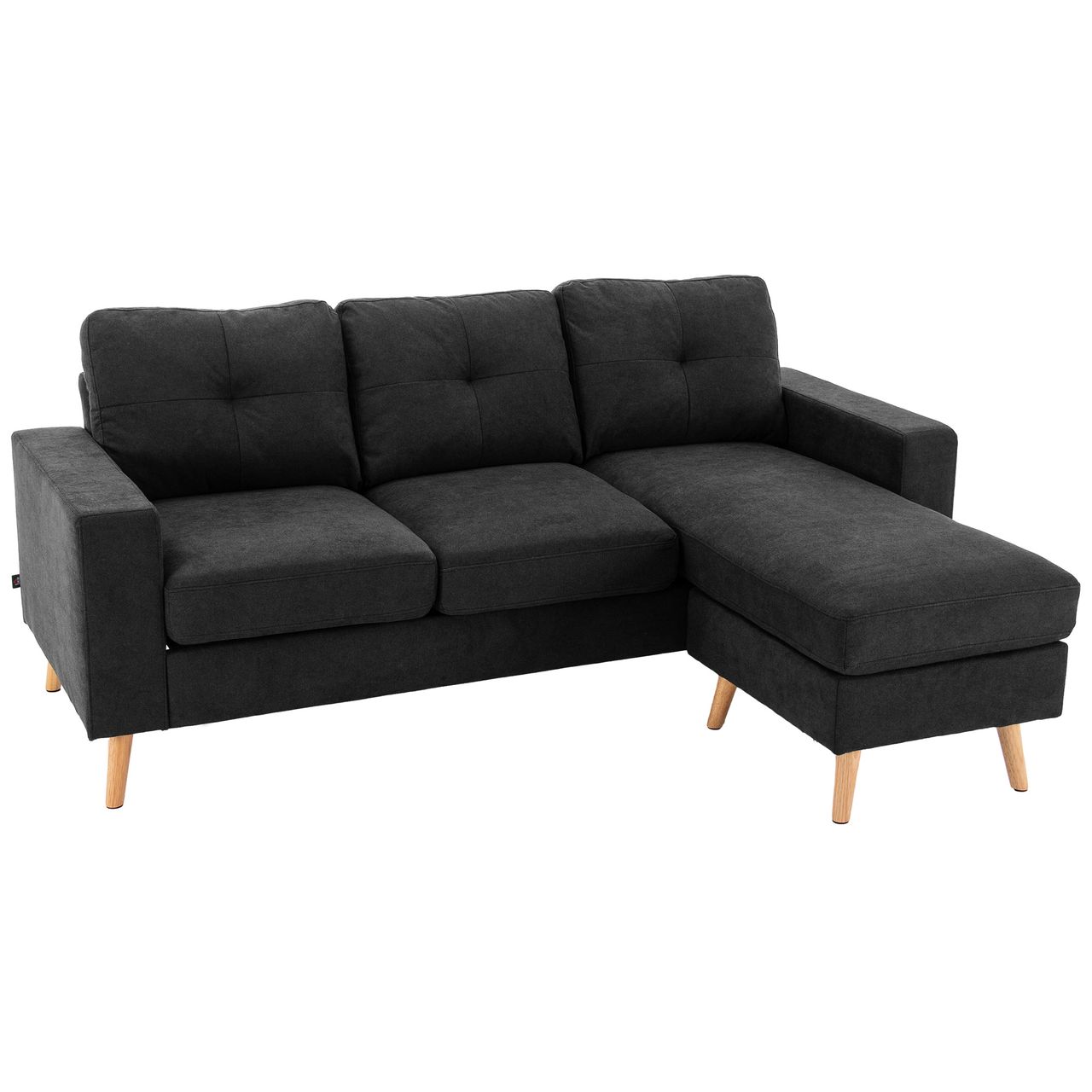 HOMCOM Ecksofa Eckcouch in L-Form, Eckgarnitur in Leinenoptik Couchgarnitur
