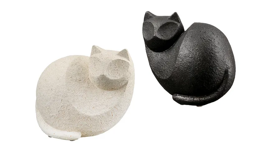 GILDE Figur Katze Gea H=15cm Schwarz, Weiss