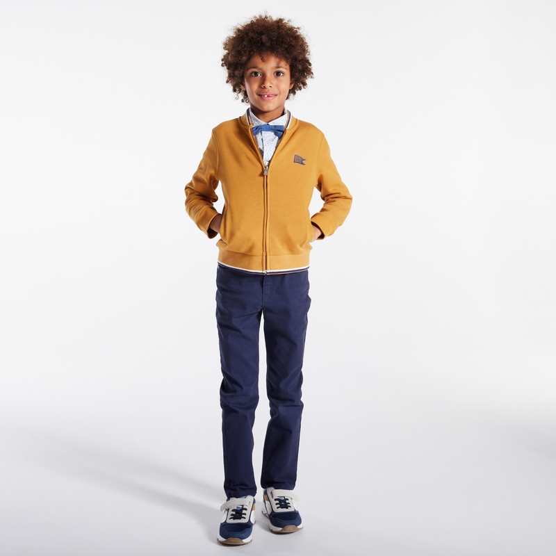 Sweat-shirt zippé façon teddy marron garçon