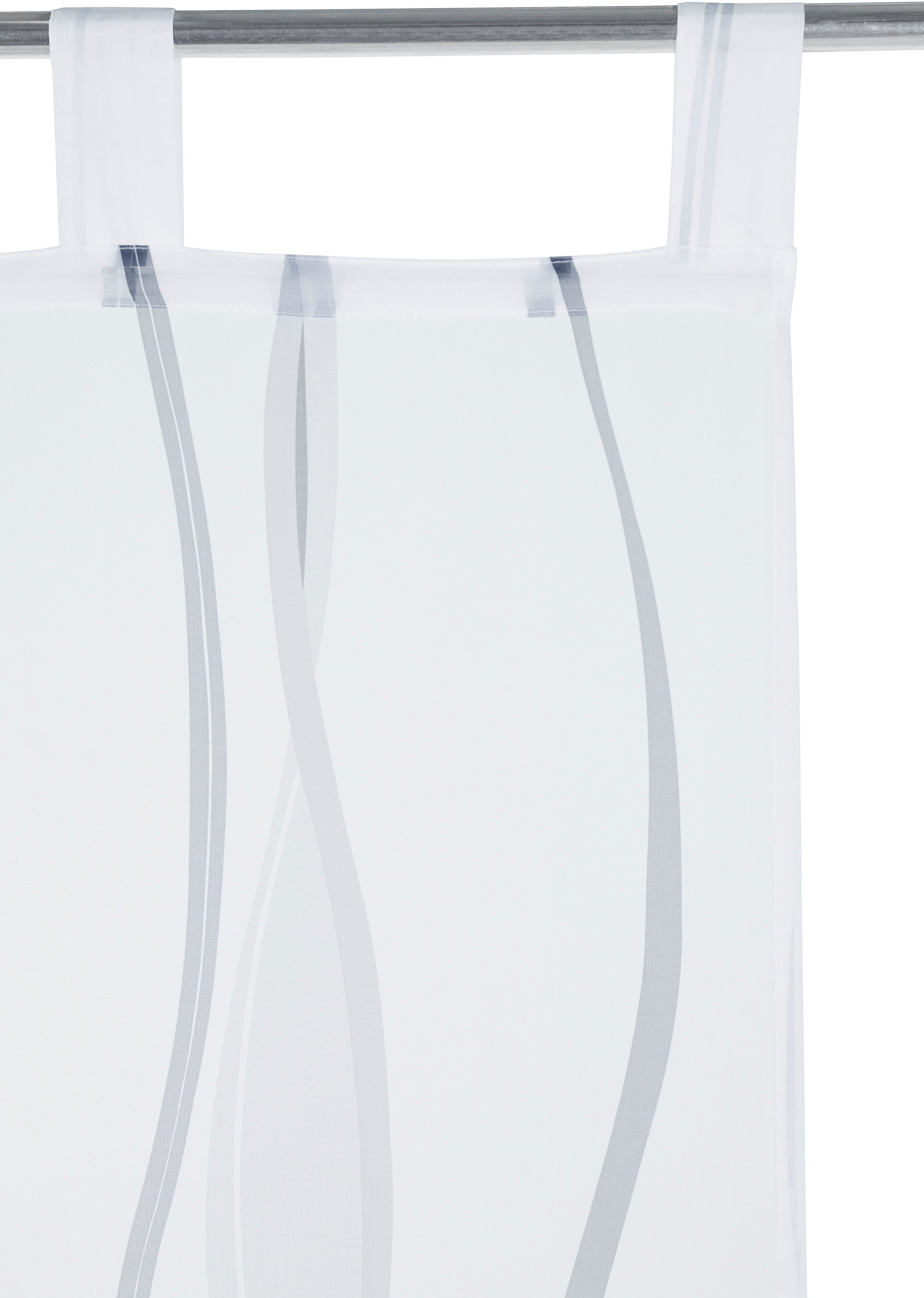 Schiebegardine Dimona, my home, Schlaufen (2 St), transparent, Voile, 2er-Set, Fertiggardine, inkl. Beschwerungsstange, transparent, Wellen