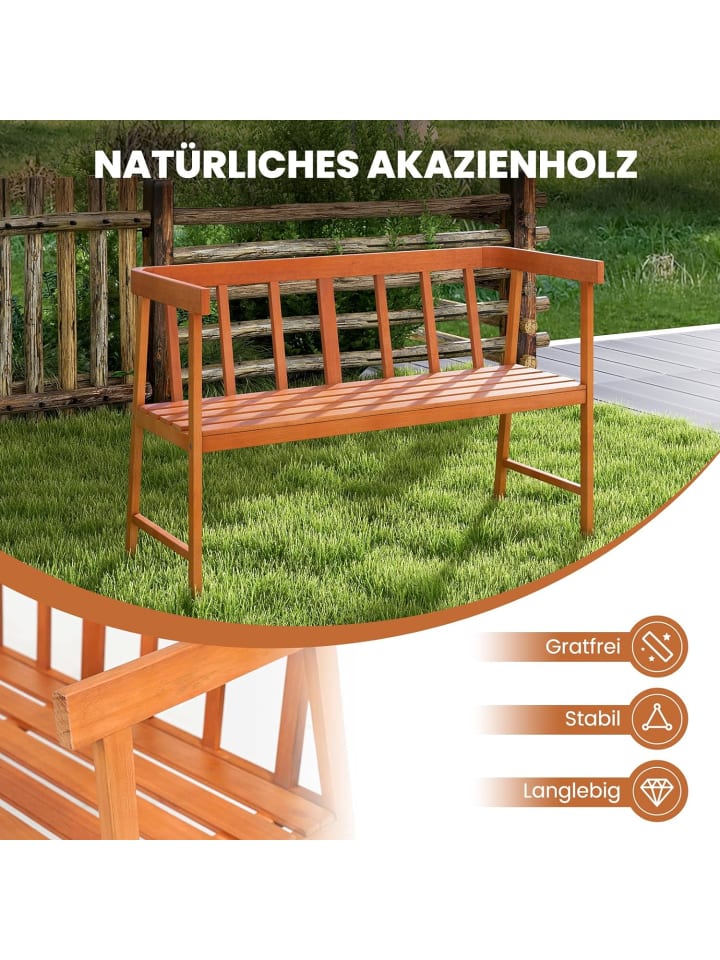 COSTWAY Gartenbank 2 Sitzer in Beige günstig kaufen 110 cm