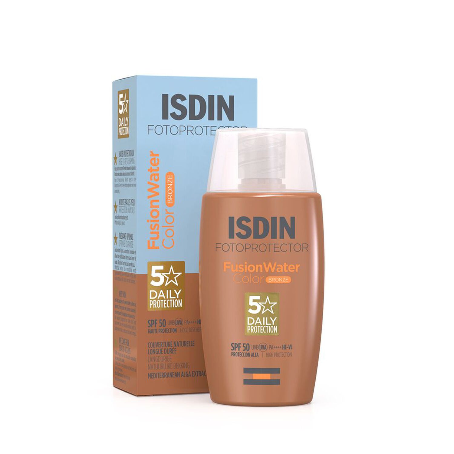 Isdin Fusion Water Color Bronze Crème solaire visage teintée pour peaux mates SPF50 50ml