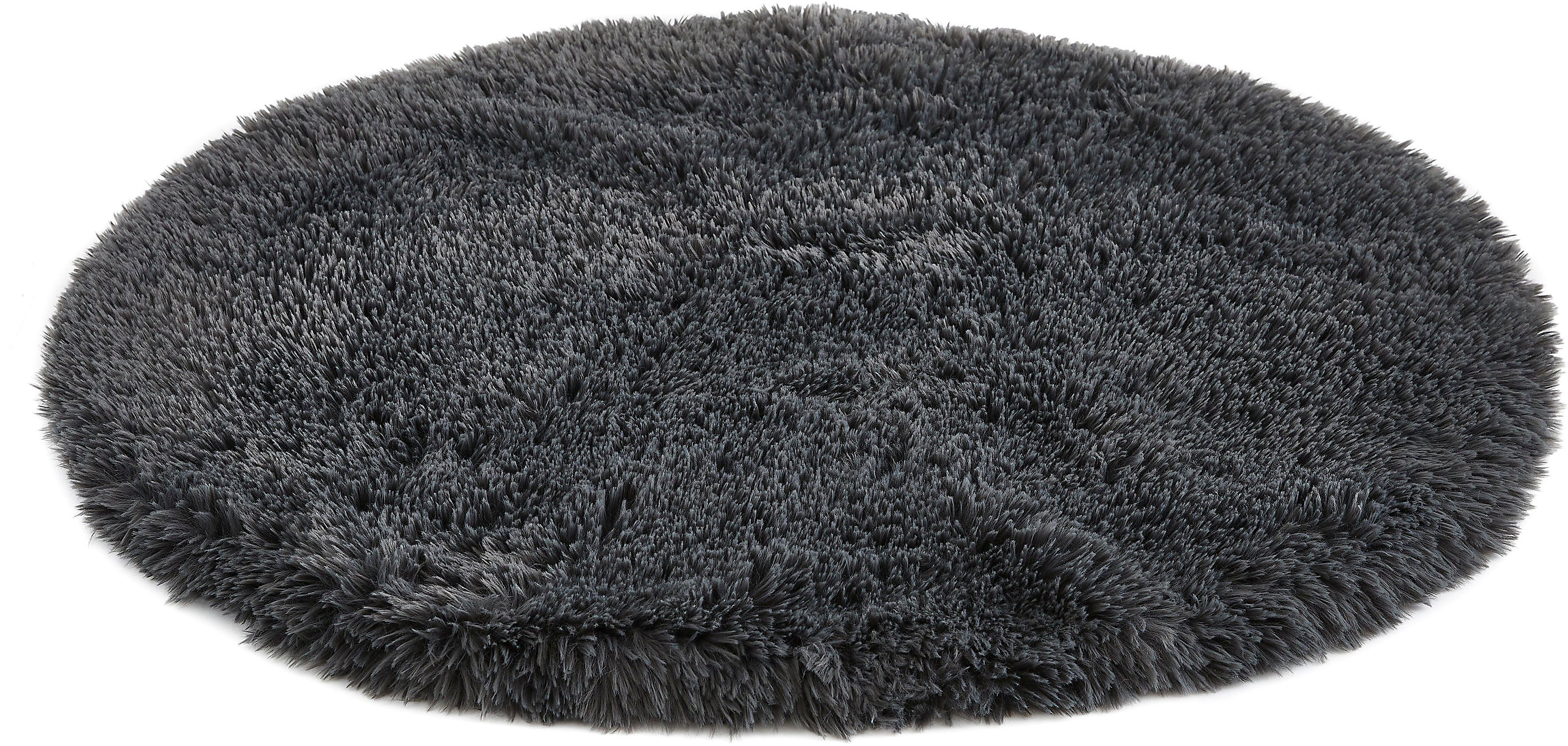 Home affaire Sitzkissen Alpa, 4er Set, Sitzauflage, Kunstfell, rund, Ø 34 cm, einfarbig, sehr weich, waschbar