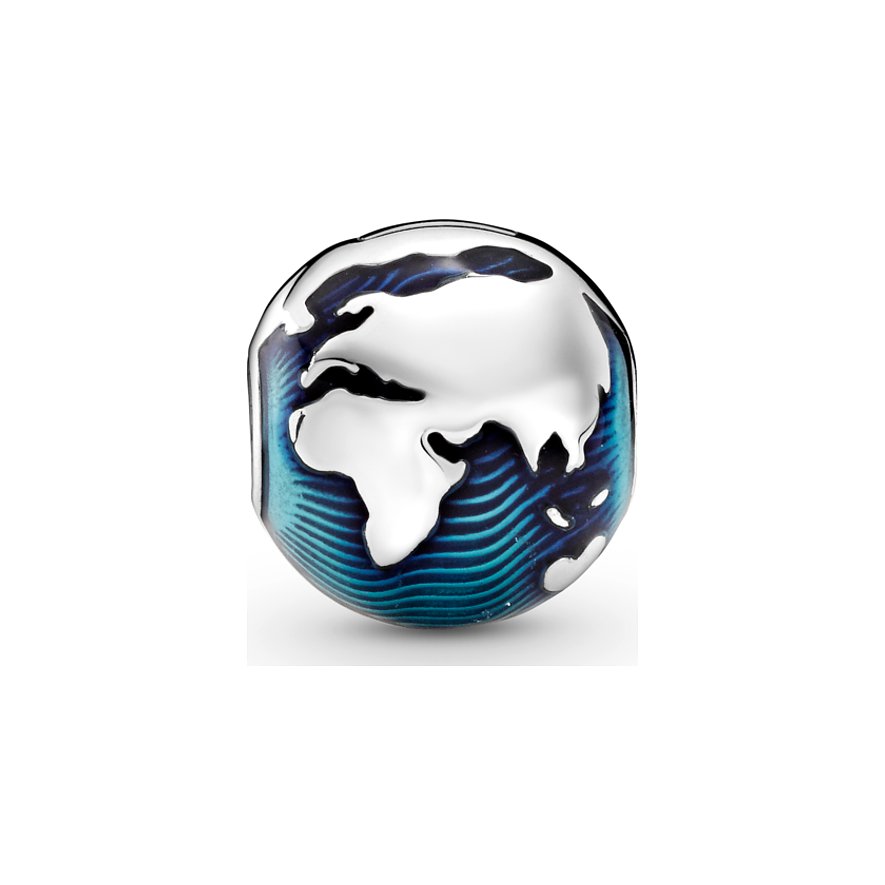 Pandora Charm Moments Blauer Globus Clip