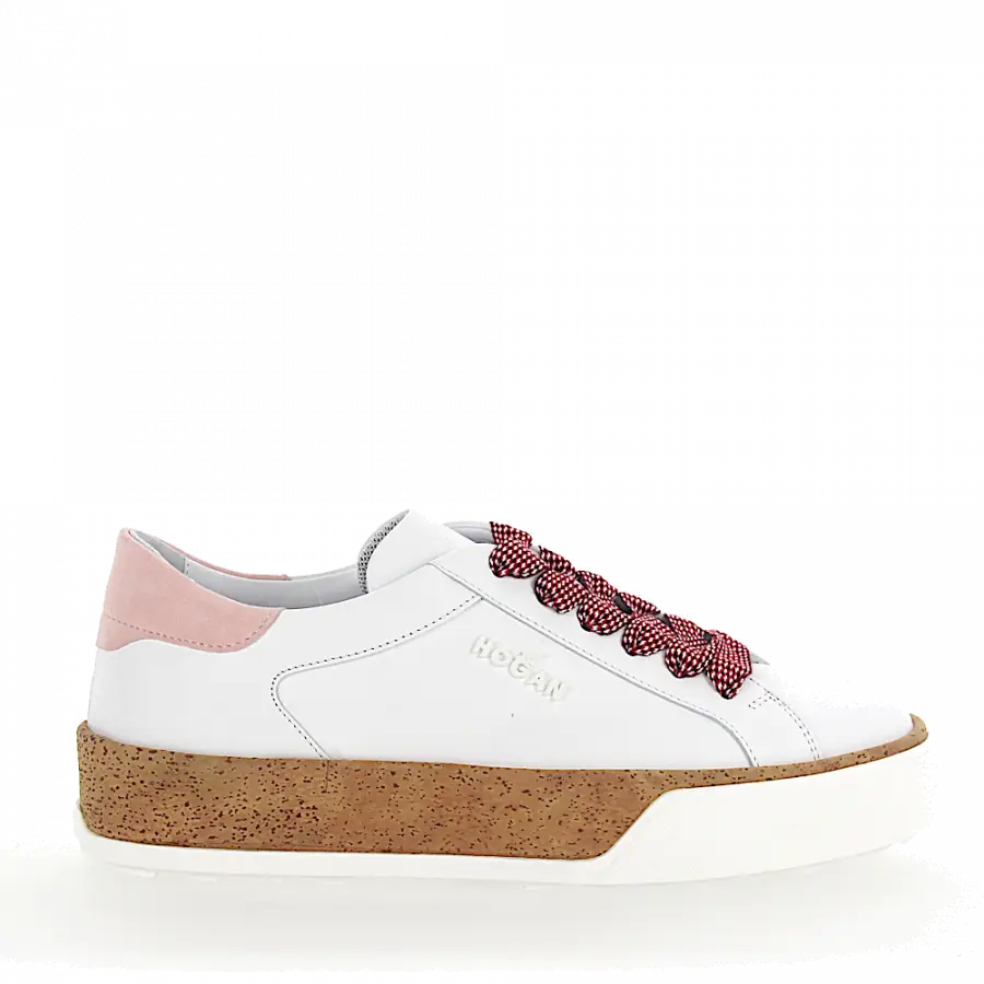 Hogan - Sneaker R320 Glattleder Kork rosa weiß - weiß