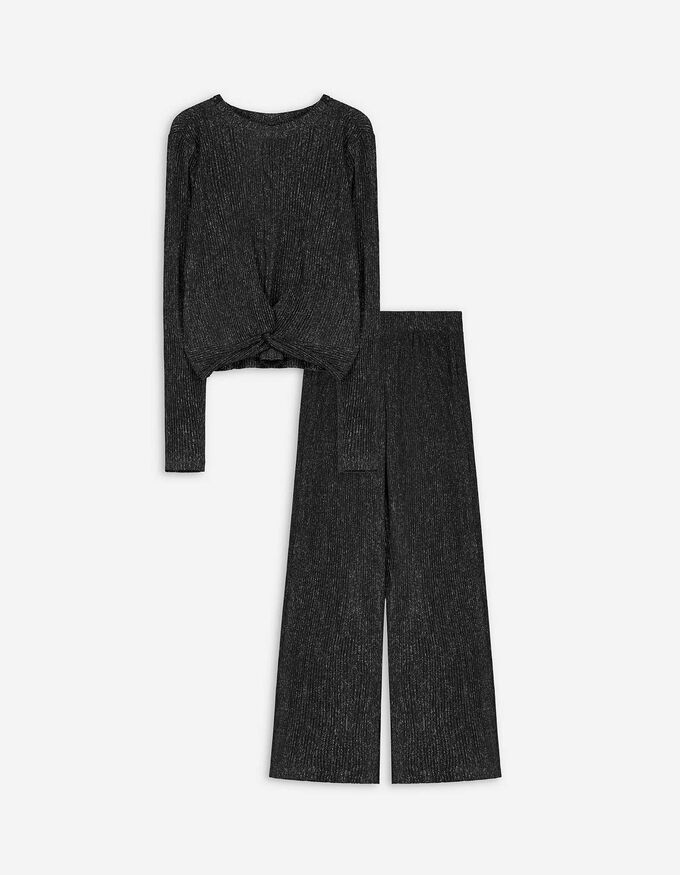 Set aus Langarmshirt und Hose - Knotendetail