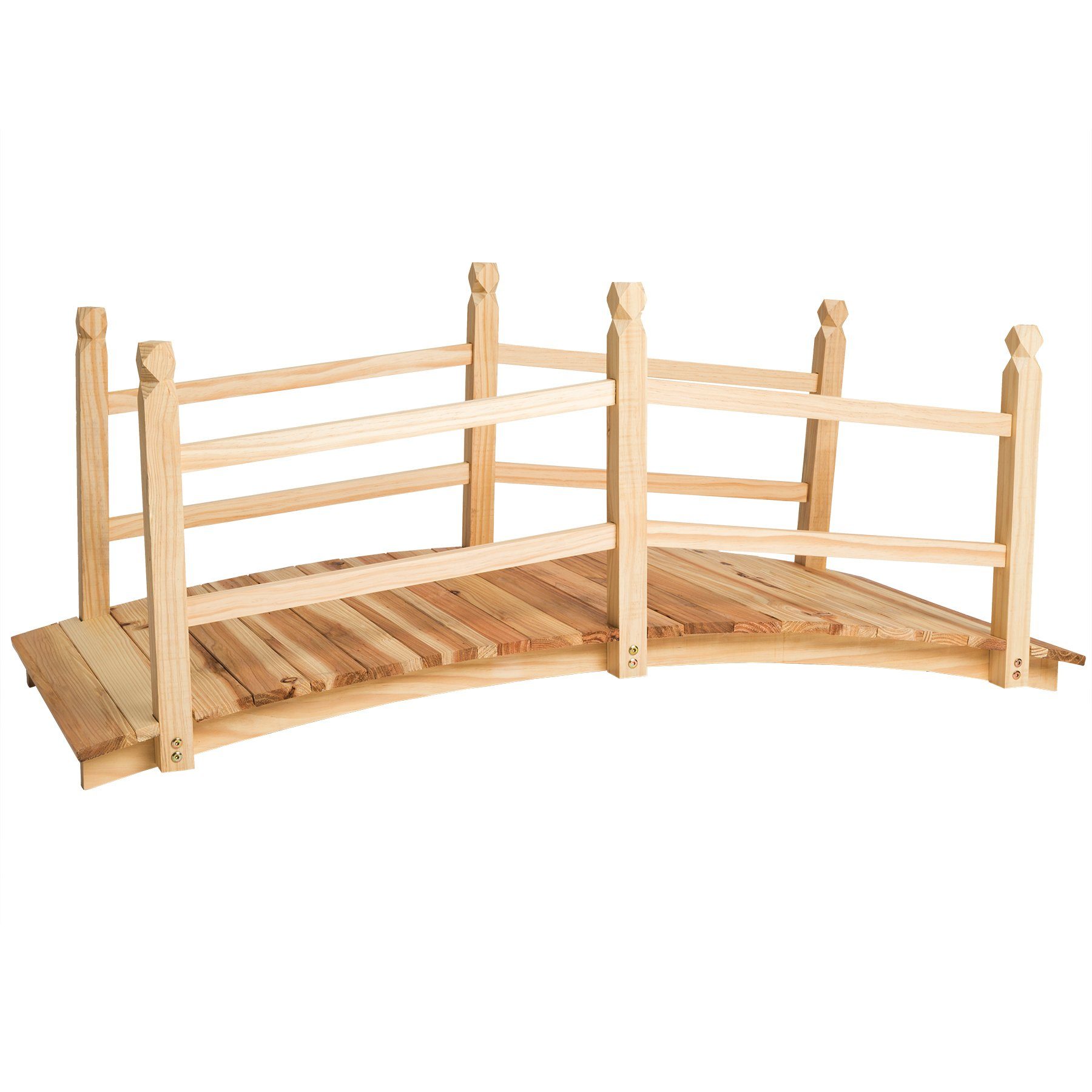 tectake Zierbrücke Gartenbrücke aus Holz 137cm lang