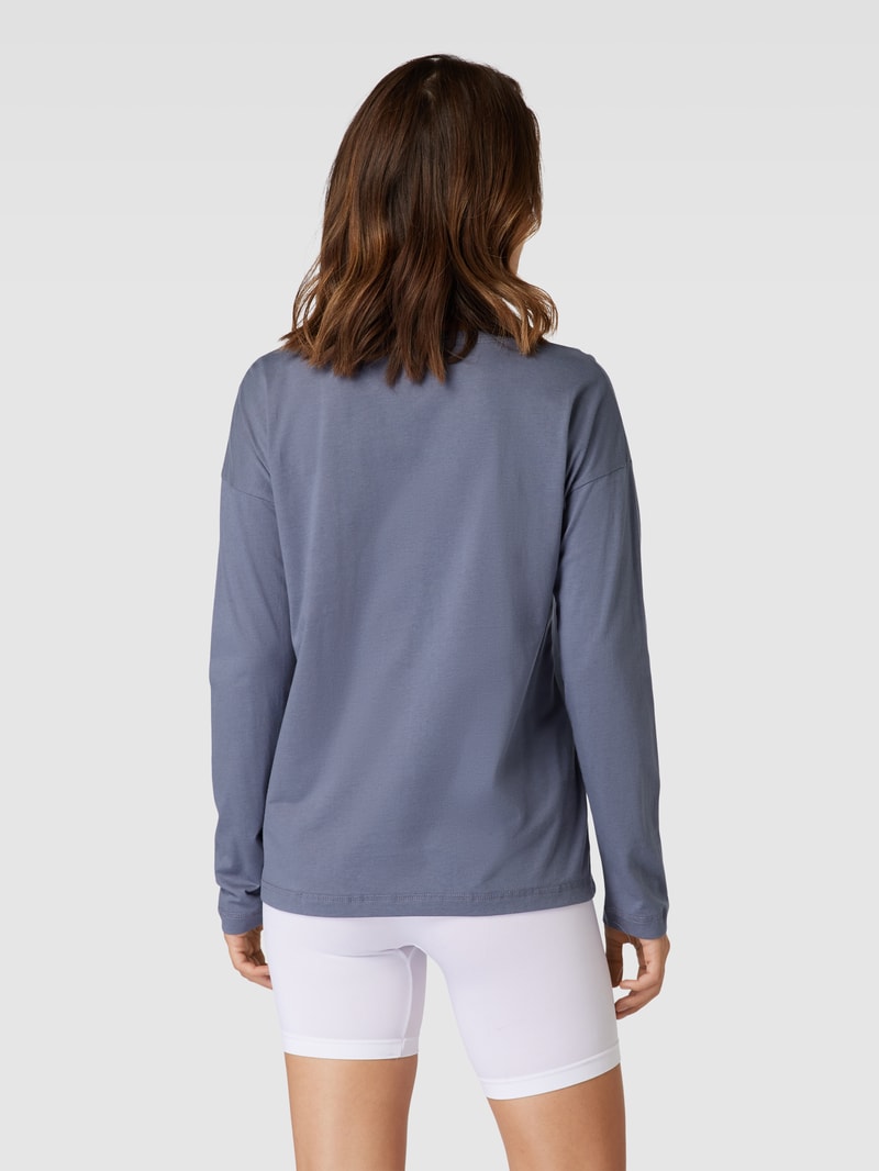 Pyjama-Oberteil mit Statement-Print Modell 'Cozy Dreams' in marineblau