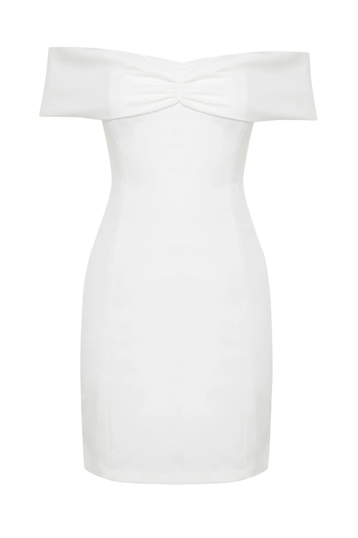 Trendyol Collection  Ecru gefüttertes, gewebtes Paspelierung-Hochzeits-/Hochzeits-Elegantes Abendkleid TPRSS23EL00348