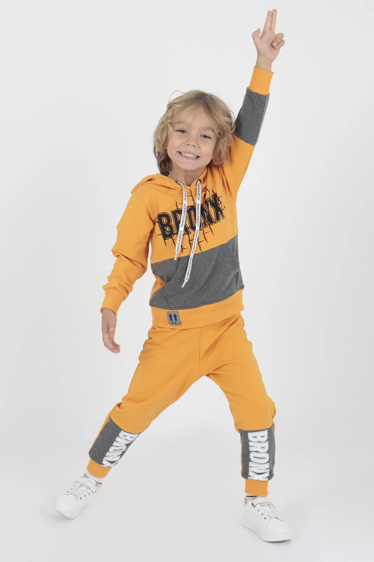 AHENGİM  Bedrucktes Bronx-Trainingsanzug-Set für Jungen Ak2235