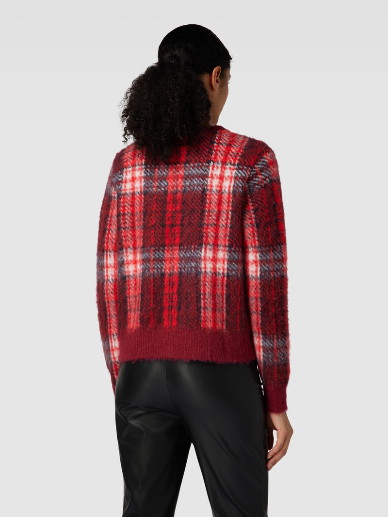 Cardigan mit Tartan-Muster in rot