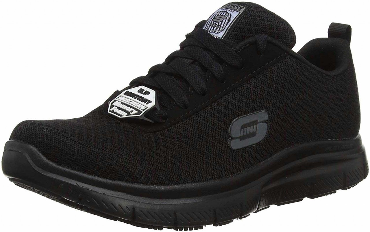SKECHERS Freizeit Schnürer schwarz Rutschfest