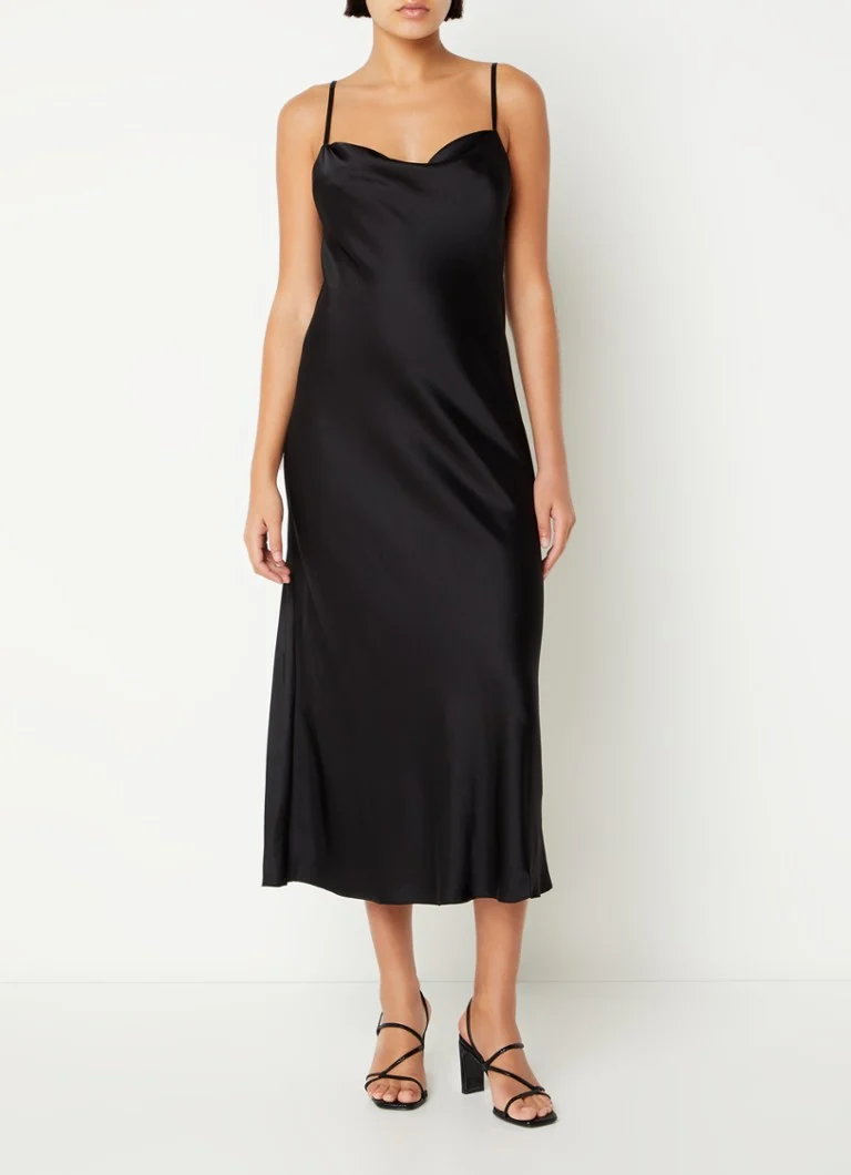 Abito midi in raso MUNTHE con spalline sottili