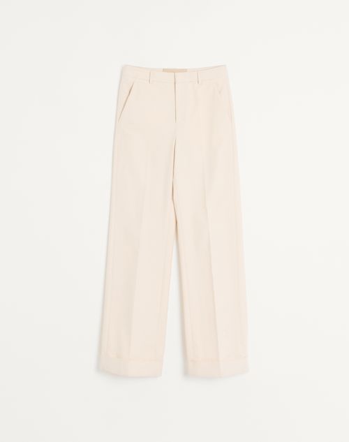 Katoenen canvas broek met omslag
