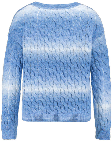 Pullover mit Zopfmuster und Farbverlauf
