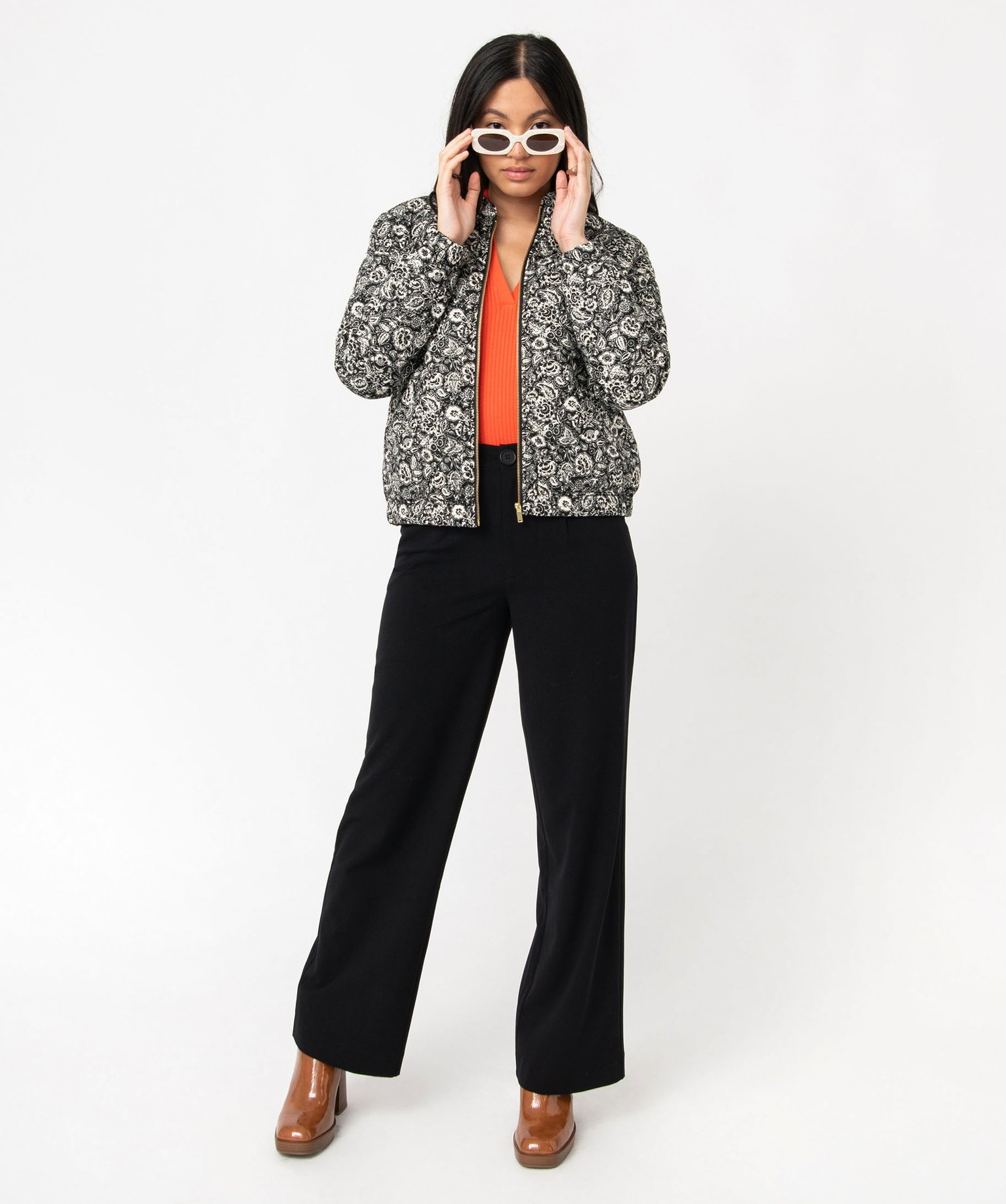 Veste femme matelassée à motifs fermeture zippée imprime | GEMO