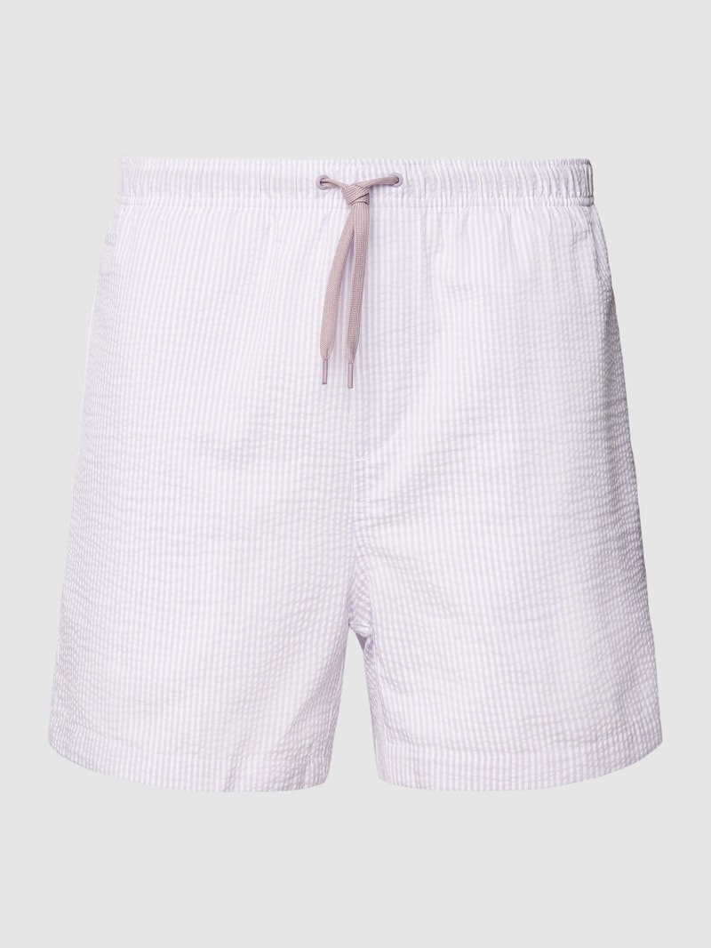 Badehose mit Streifenmuster Modell 'TED' in flieder