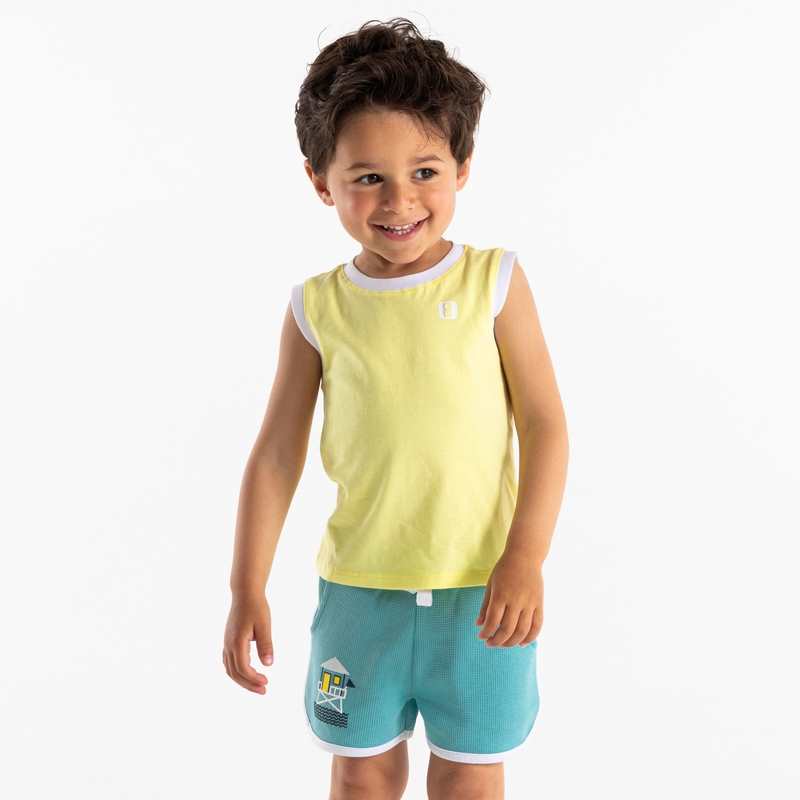 Débardeur en coton jaune bébé garçon
