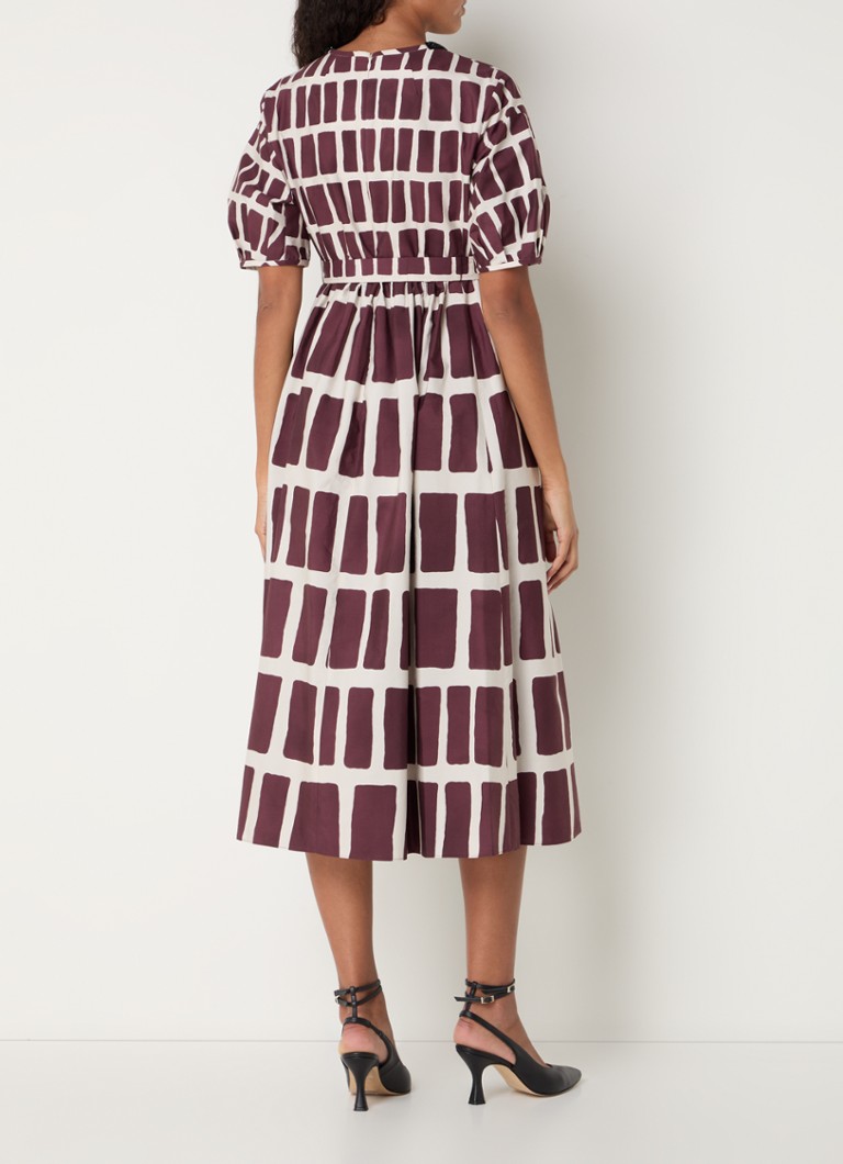 Abito midi Nerina di MaxMara con motivo a quadri e tasche laterali.