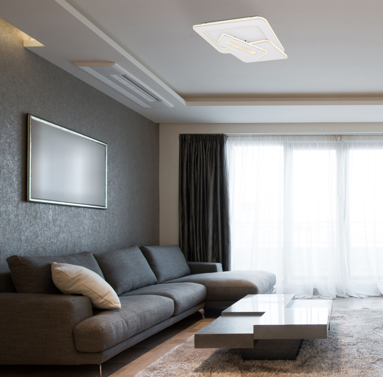 Globo Lighting - KIQUE - Deckenleuchte Metall weiß, LED