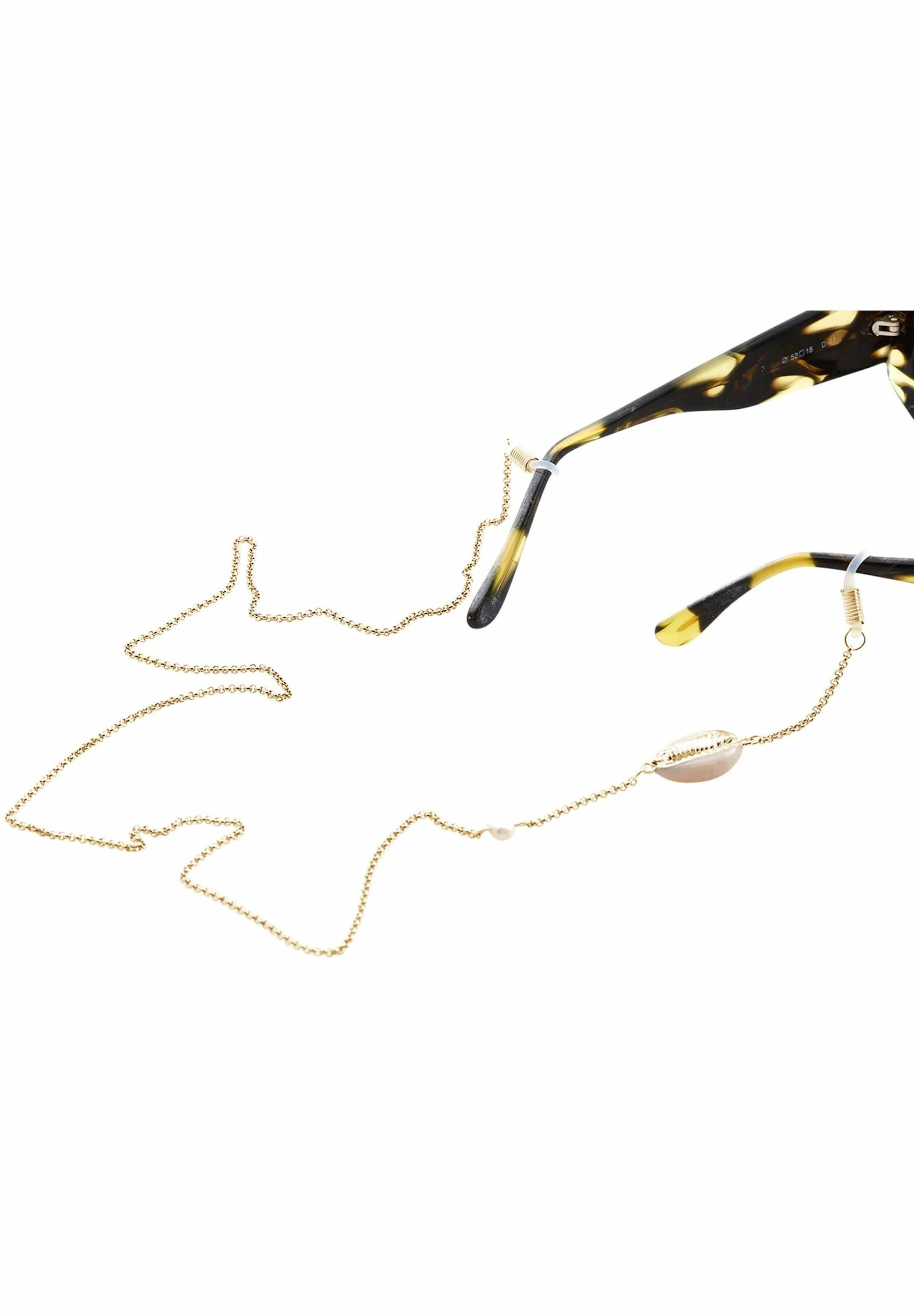 Gemshine Brillenkette Brillenkette: Sonnenbrille, Lesebrille Kaurimuschel und Zuchtperle
