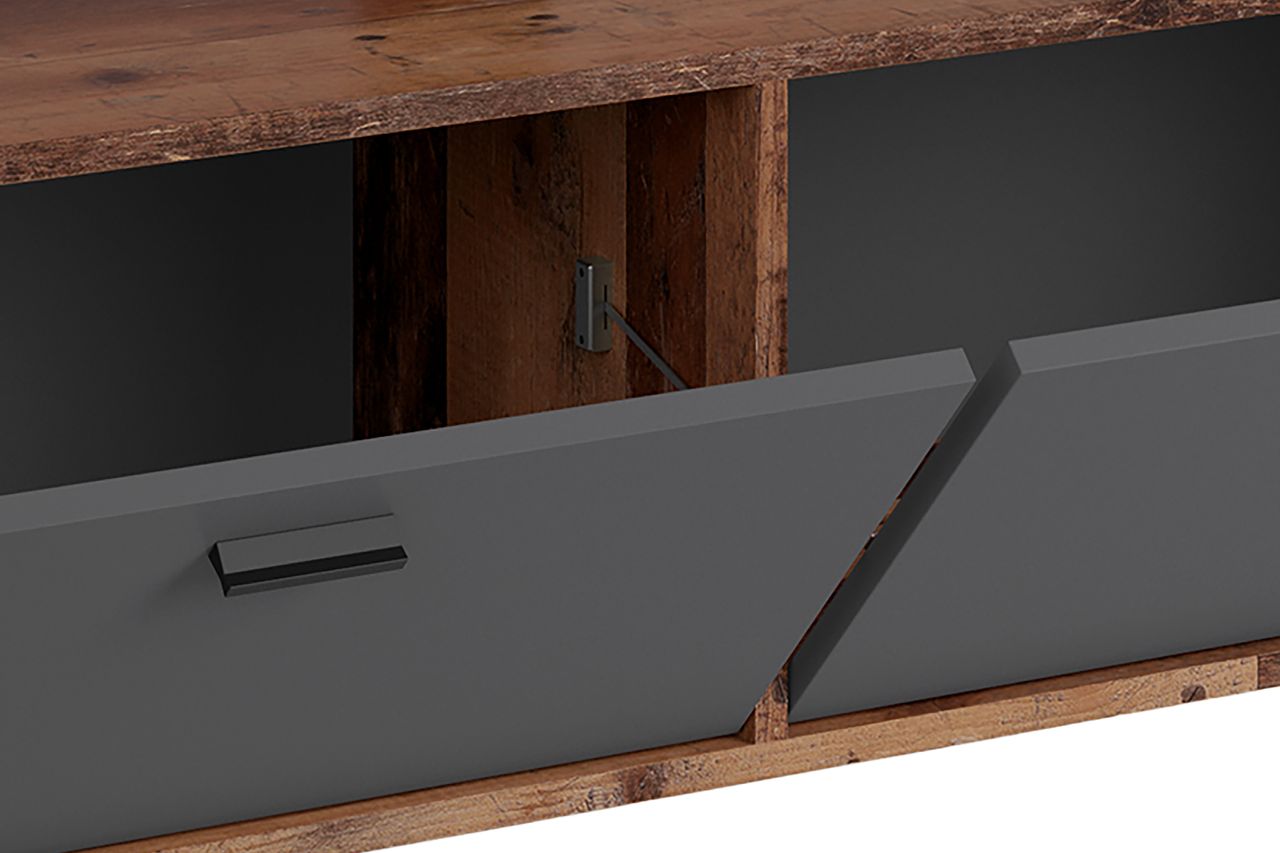 byLiving JACKSON TV-Board, Breite 160 cm, Old-Wood-Optik, anthrazit