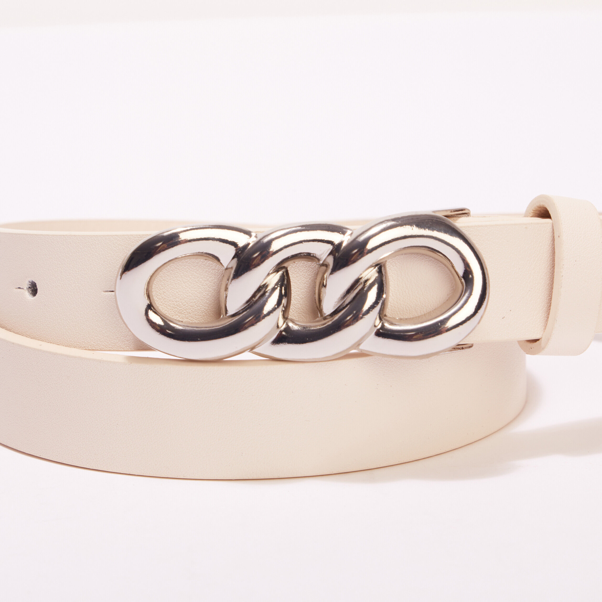 Ceinture fine 3 anneaux sable femme | Cache Cache