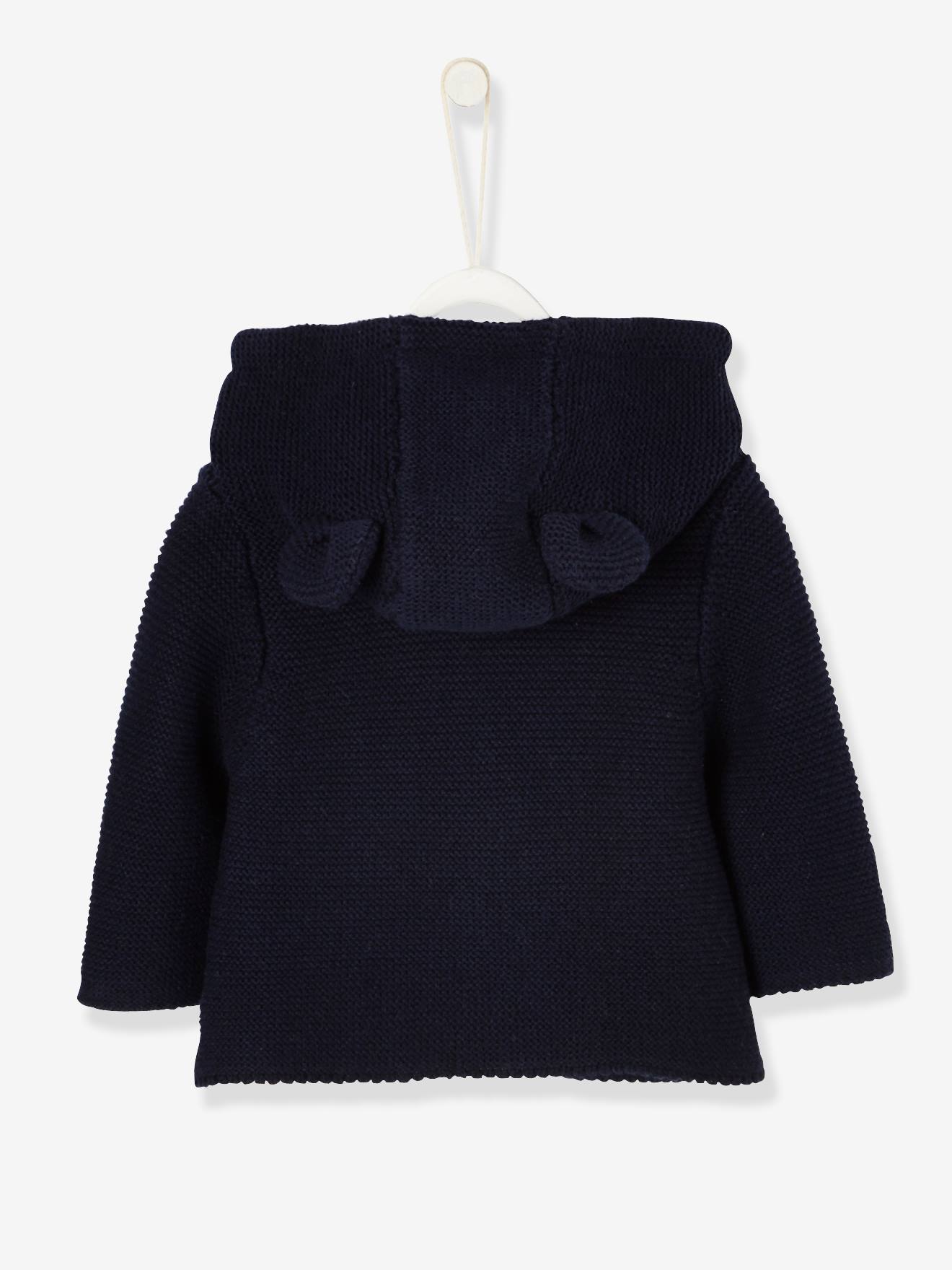 Ensemble naissance 3 pièces point mousse gris clair