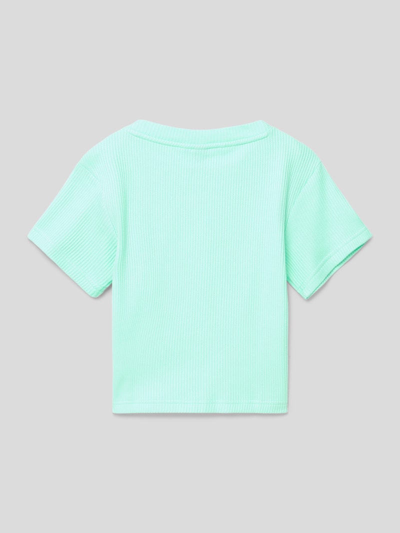 T-Shirt in Ripp-Optik in mint