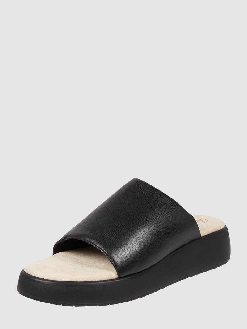 Pantolette aus Leder in schwarz