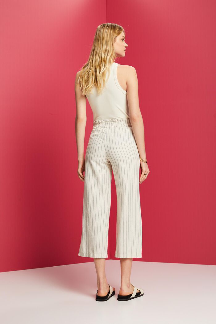 Culotte mit Bindegürtel, Baumwoll-Leinenmix