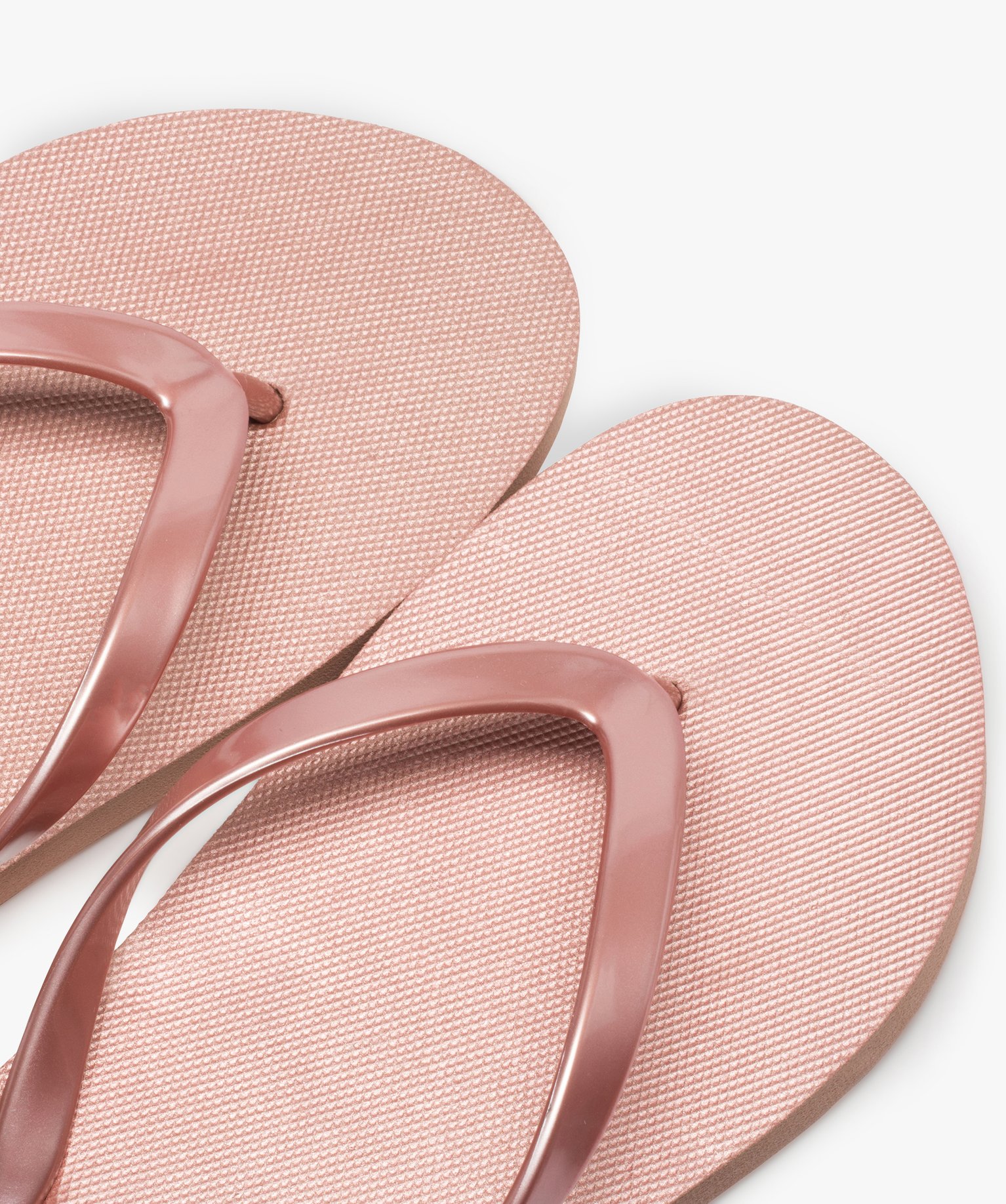 Tongs femme unies avec semelle intérieure antidérapante metallise | GEMO