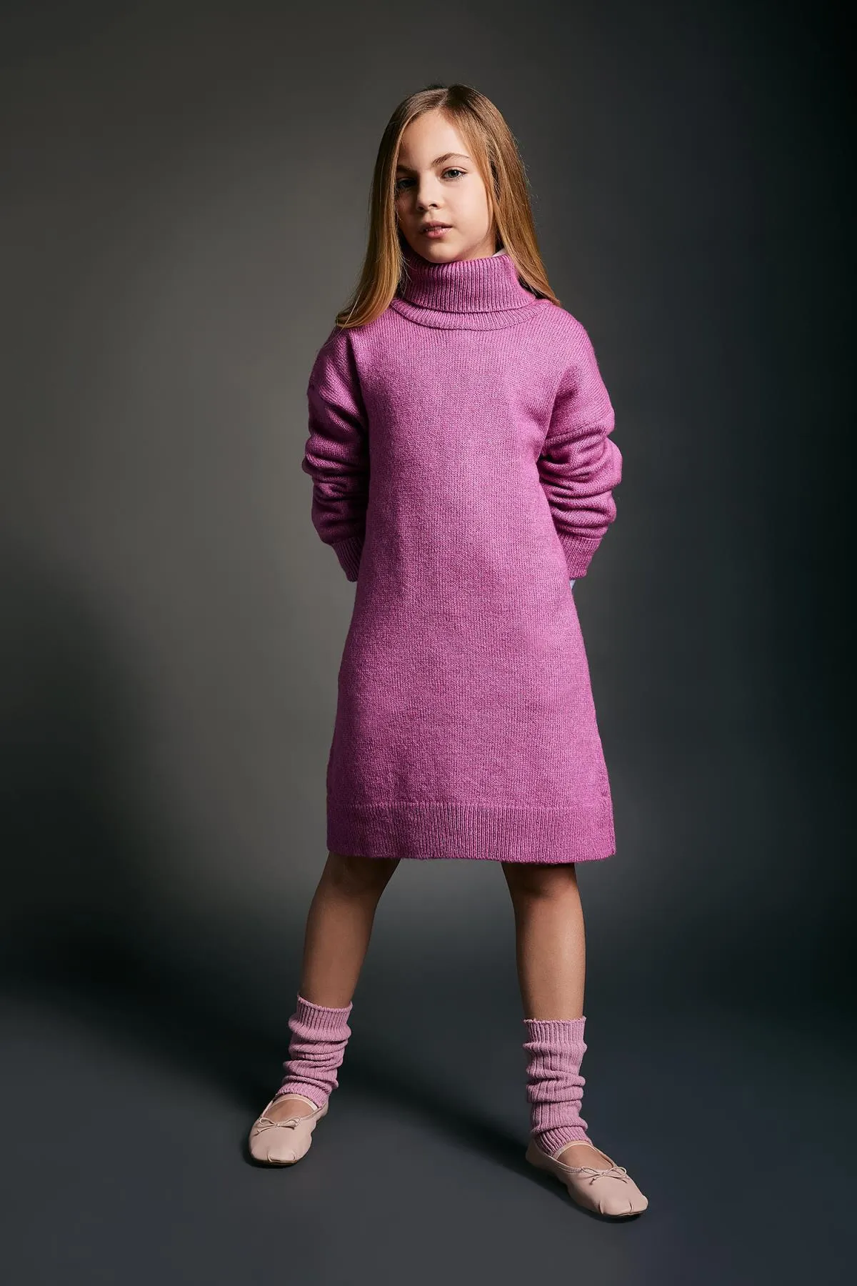 DeFacto  Langarm-Strickkleid mit Rollkragen für Mädchen