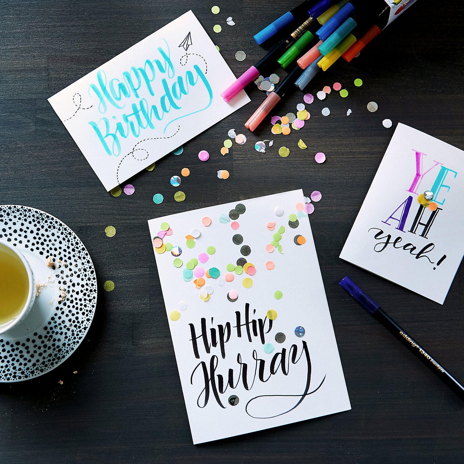 edding Brush Lettering Starter-Set, 10 Stifte