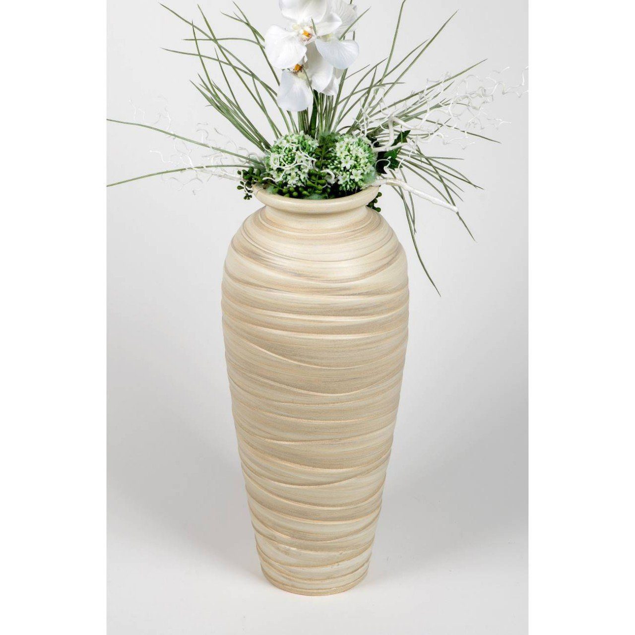 formano Bodenvase Relief, Creme H:60cm D:25.5cm Keramik