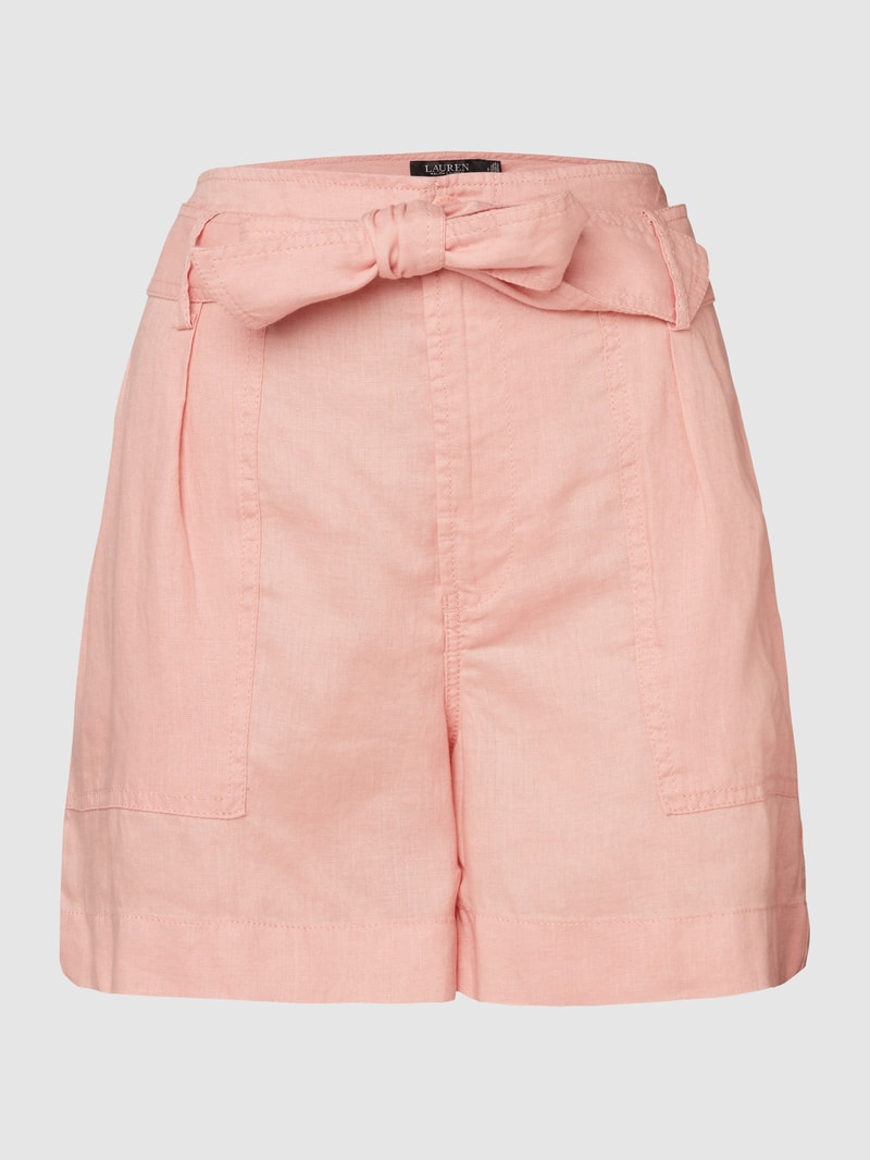 Shorts aus Leinen in altrosa