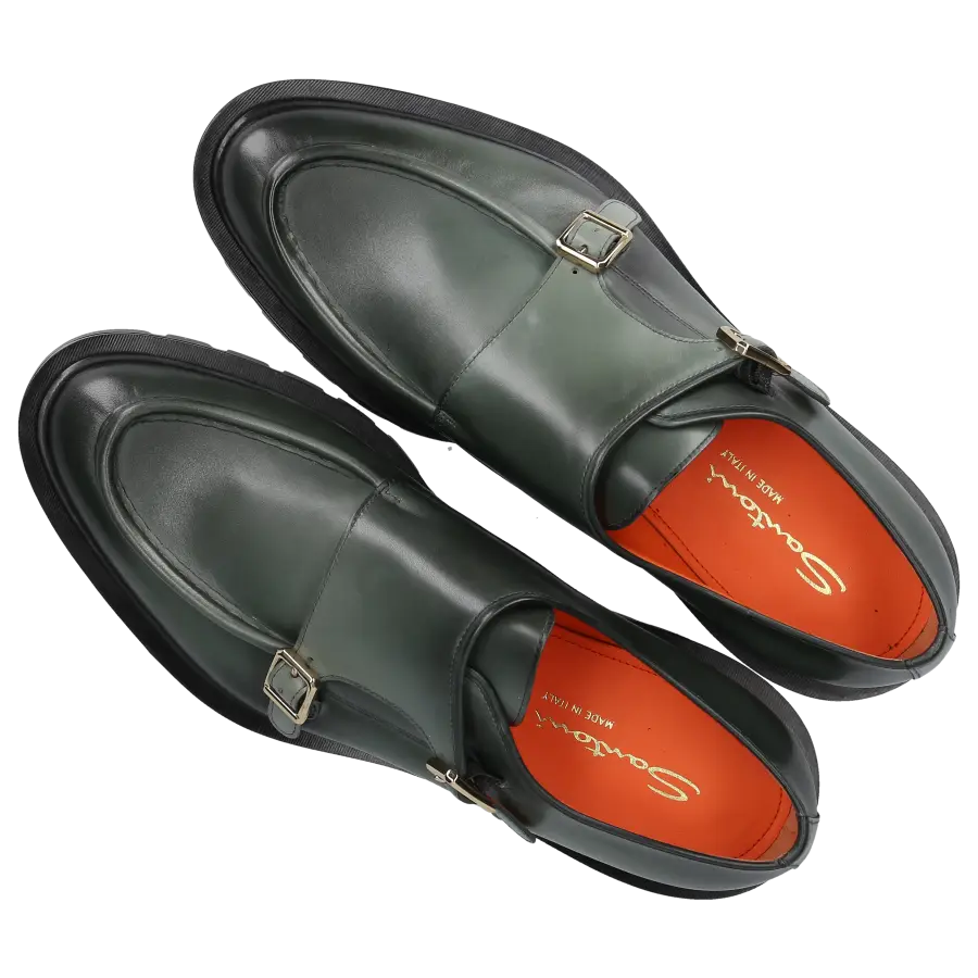 Santoni - Monk Schuhe 59605 Kalbsleder - grün