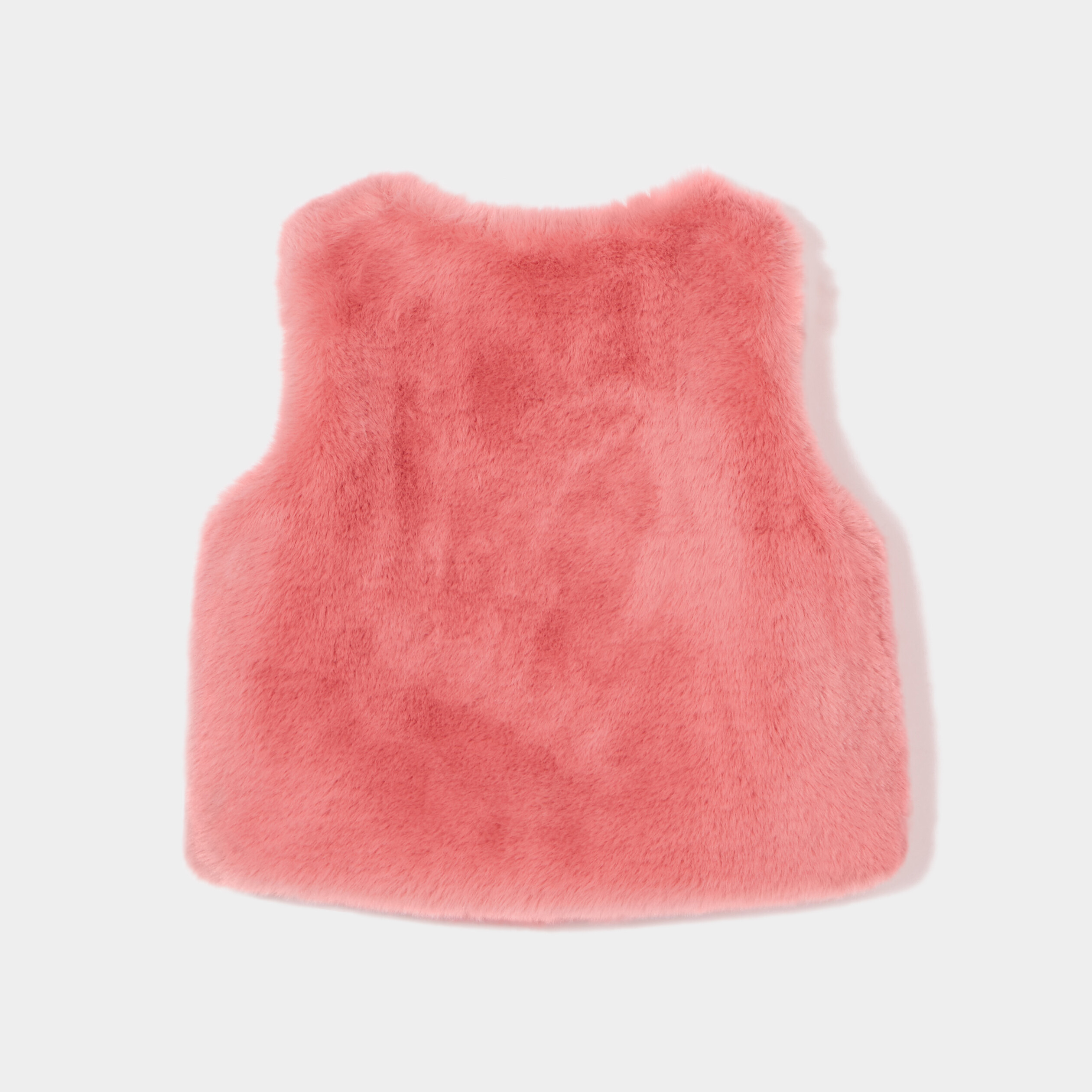 Gilet imitation fourrure sans manches vieux rose bébé fille | La Halle