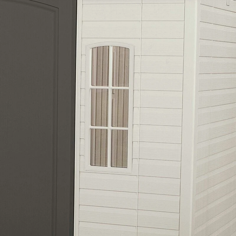 Side 10' wide x 8' deep plastic storage shed