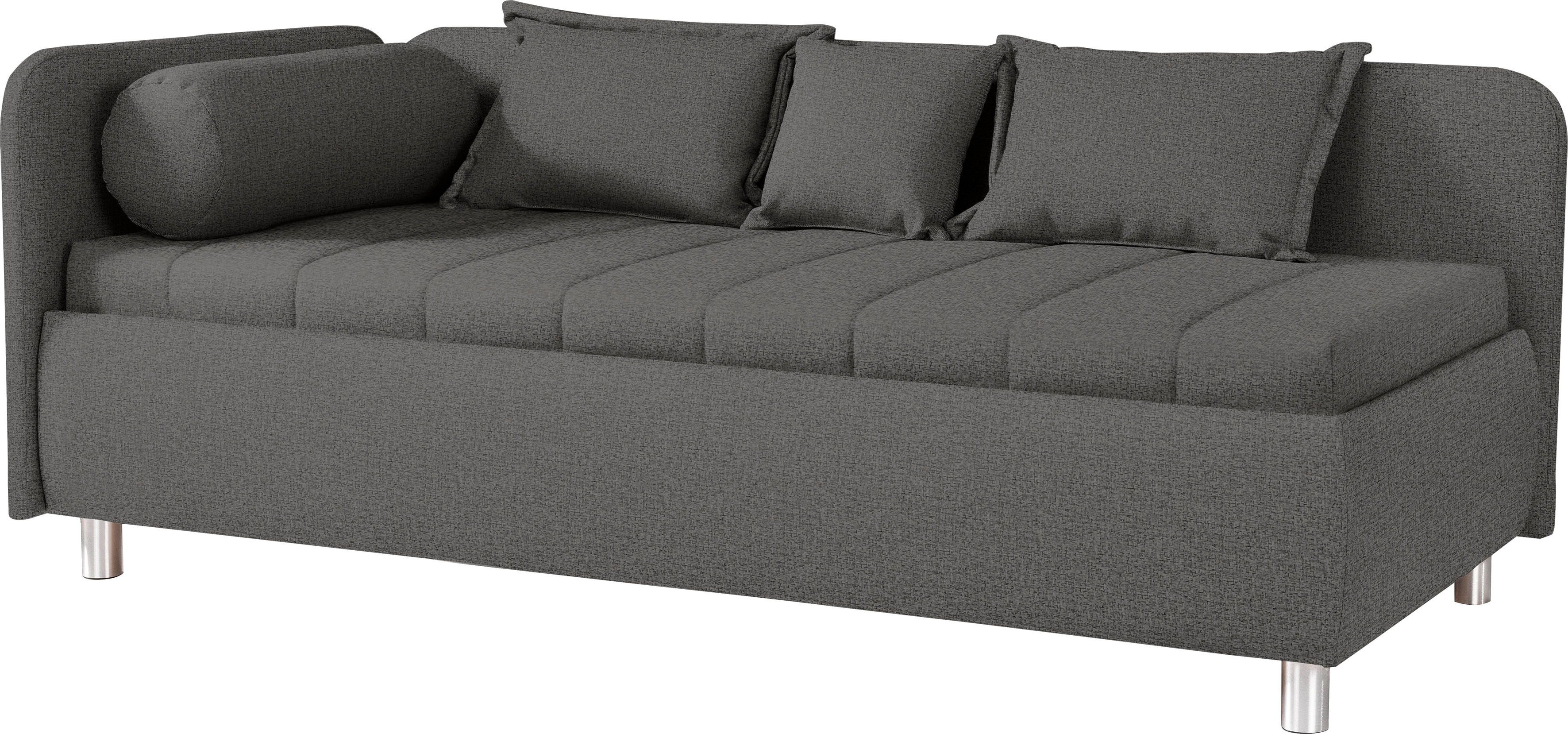 ADA trendline Schlafsofa Kiana, mit Bettkasten und Zierkissen, Liegefläche 90/200 cm oder 100/200 cm